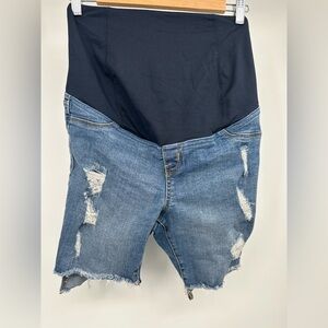 Isabel Maternity by Ingrid & Isabel Blue Jean Shorts with Stretch Panel